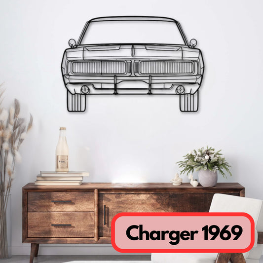 Décoration murale métal Charger 1969 Vue avant